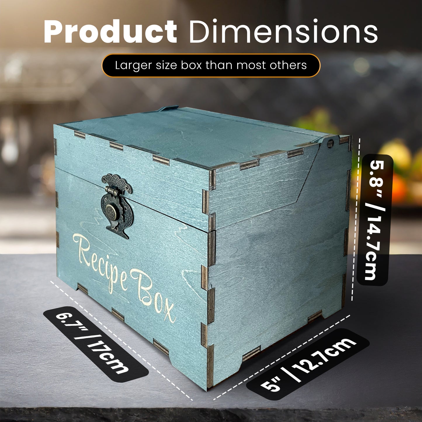 Albino Monkey Blue Recipe Box – Elegant Storage for Your Favorite Family Recipes