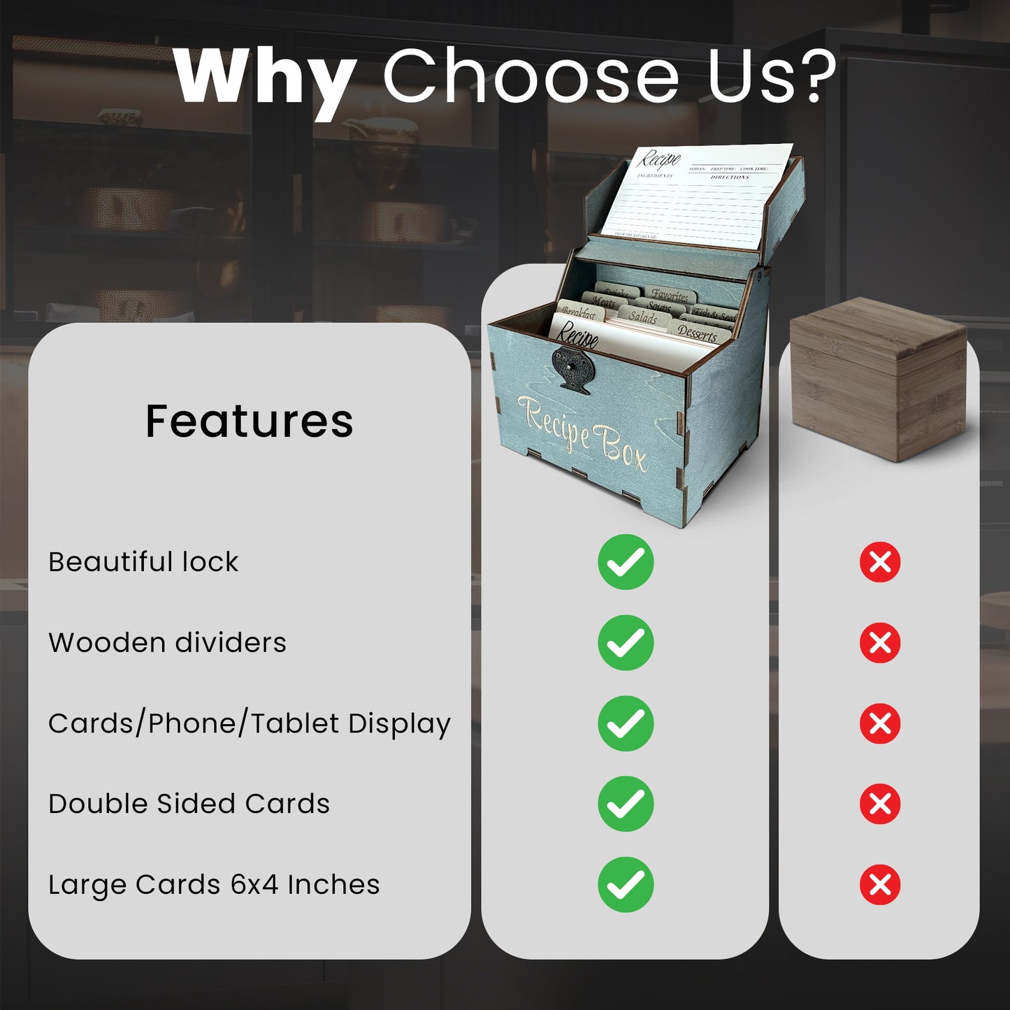 Albino Monkey Blue Recipe Box – Elegant Storage for Your Favorite Family Recipes