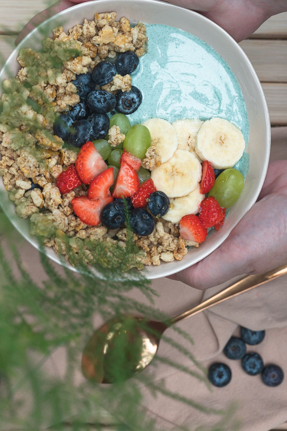 Overnight oats in a jar topped with fresh fruit
