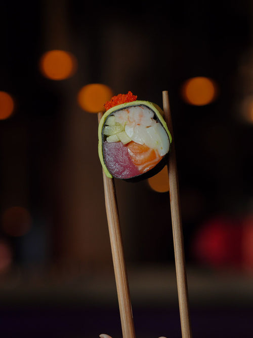 Temaki hand roll sushi cone, the format guests build themselves at the table