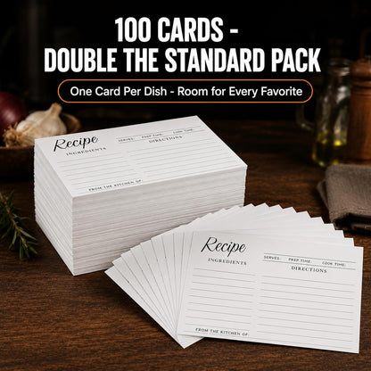 What is included: 100 blank 4x6 cards, box and sleeves not included