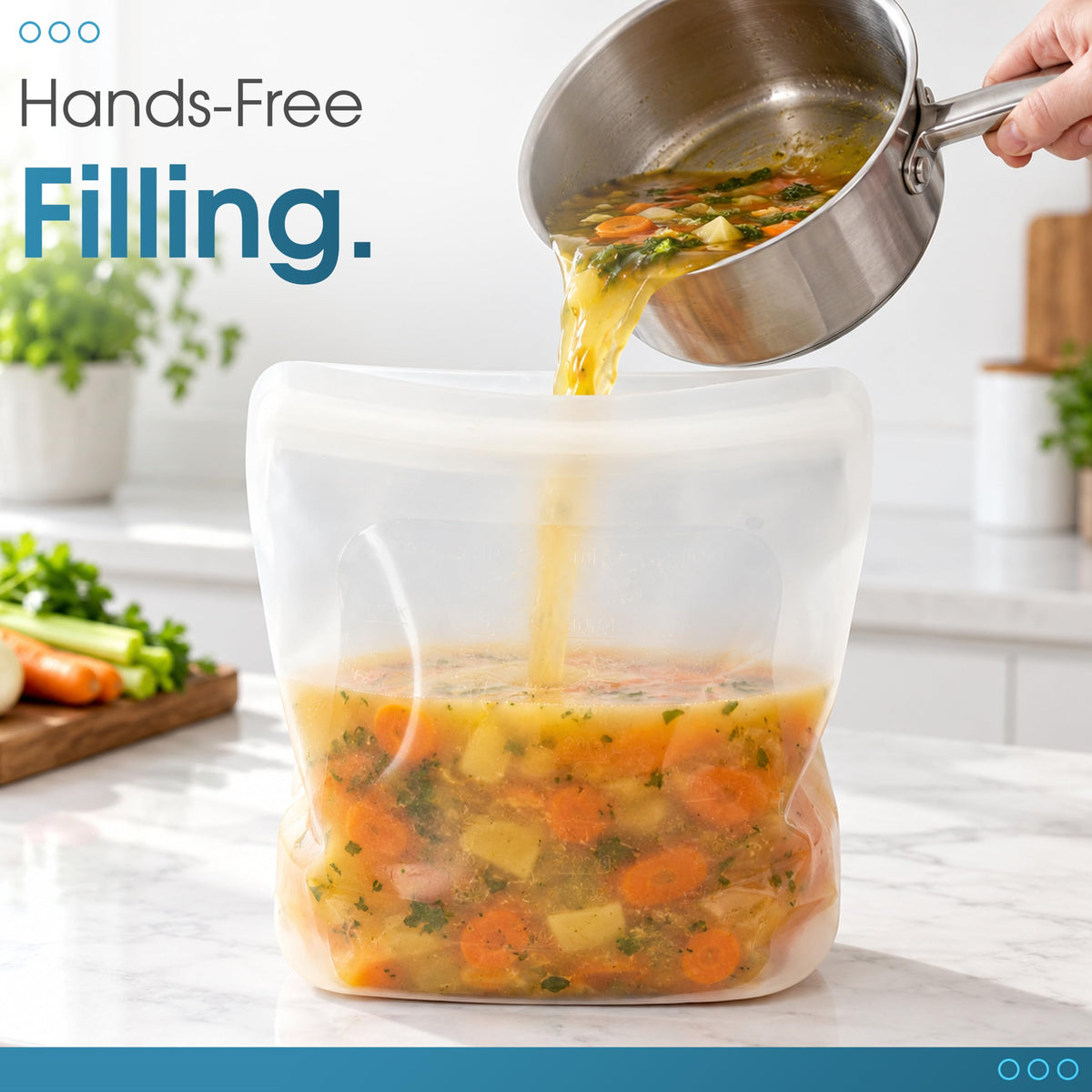Silicone Food Storage Bag XXL 1 Gallon 135oz Clear - image 6