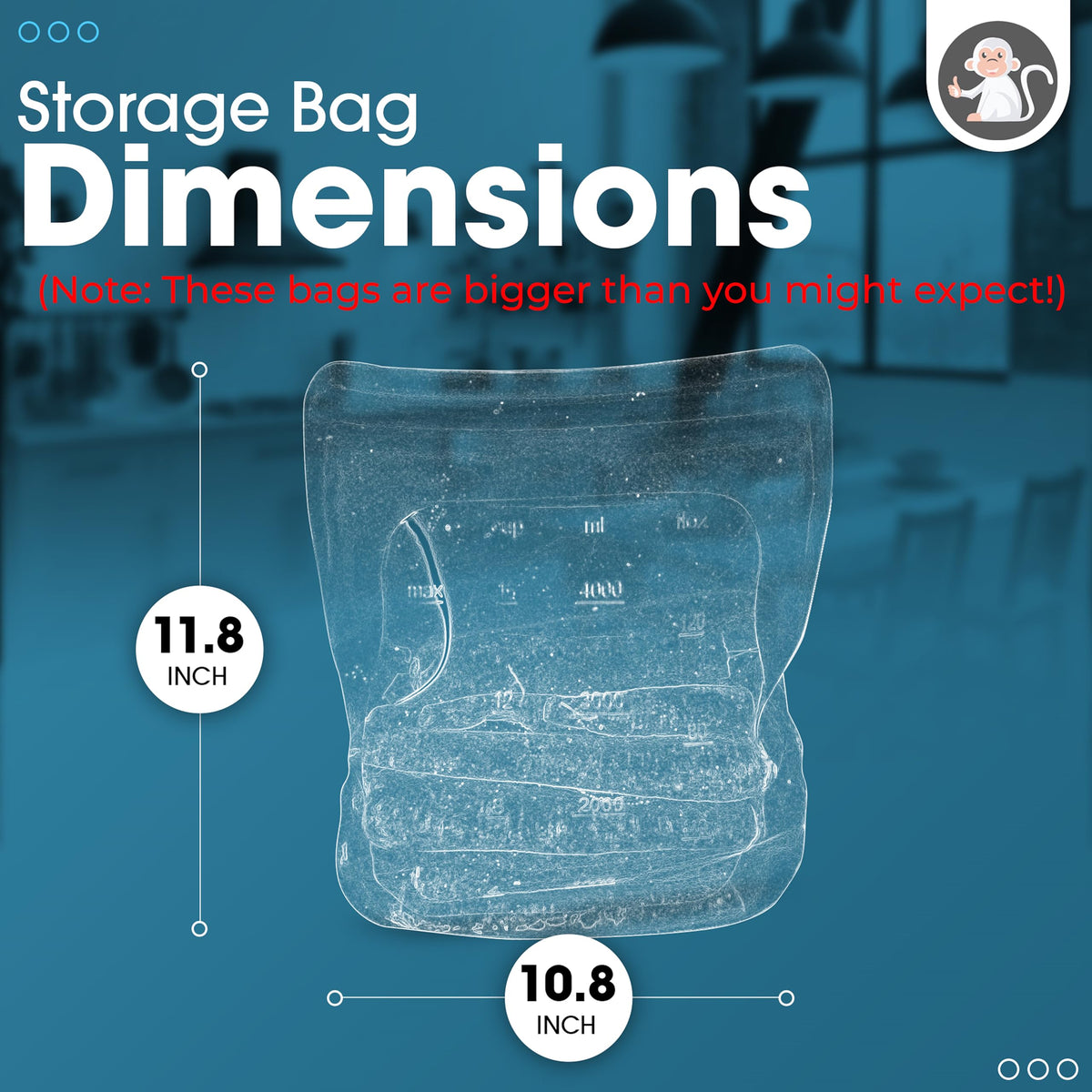 Silicone Food Storage Bag XXL 1 Gallon 135oz Clear - image 5
