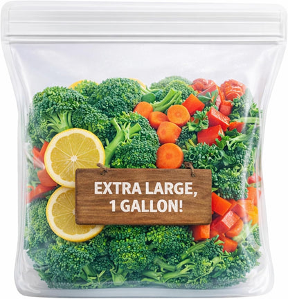 XXL Clear Silicone Food Storage Bag 1 Gallon 135oz - main image