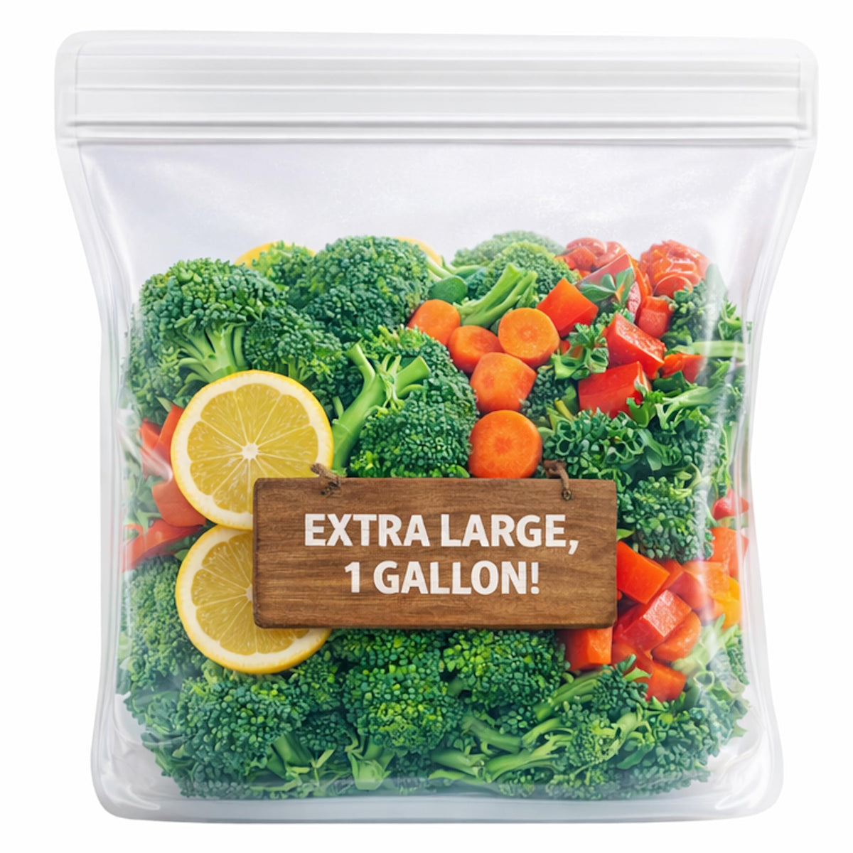 Silicone Food Storage Bag XXL 1 Gallon 135oz Clear - image 1