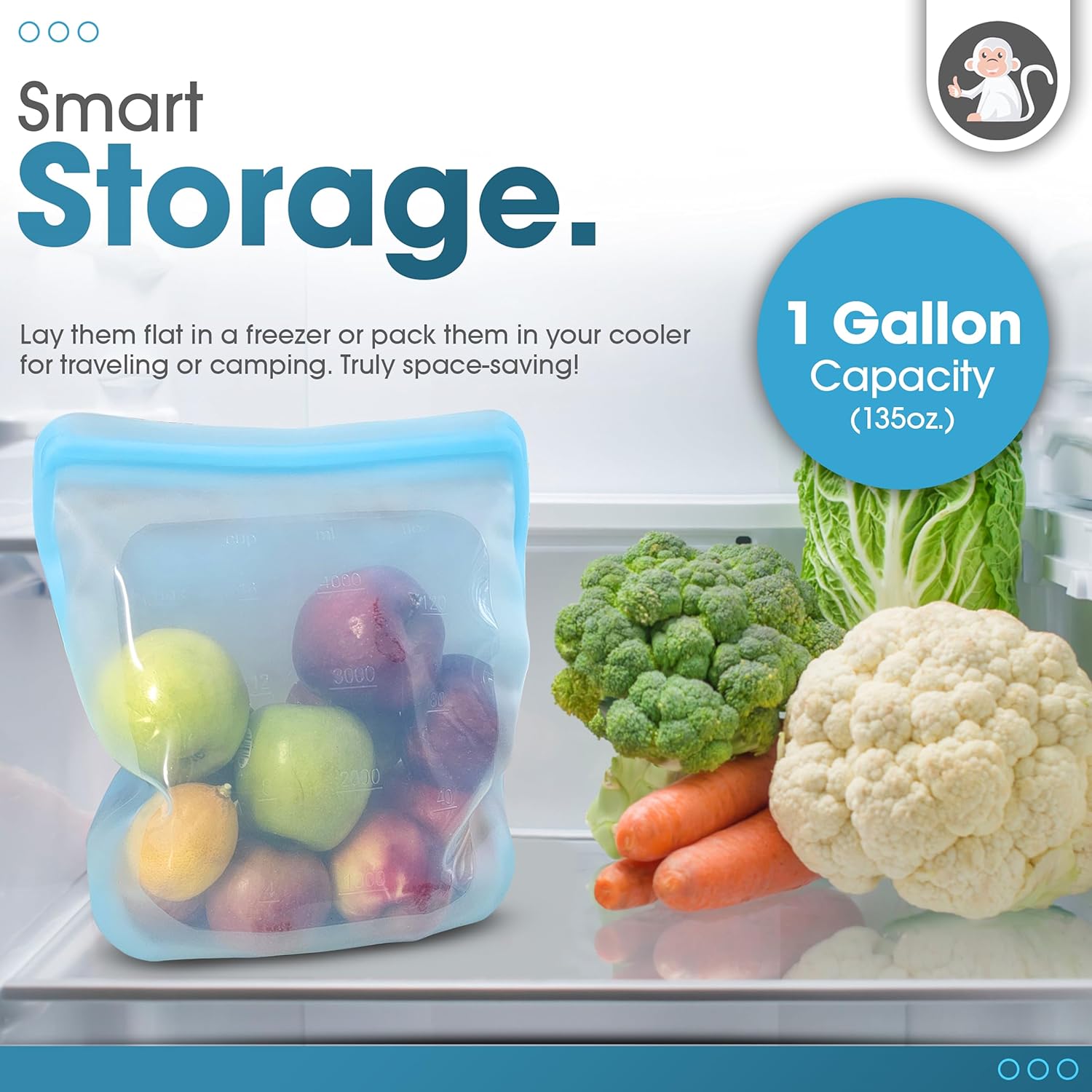 One blue silicone bag replaces hundreds of disposable plastic bags - sustainability comparison