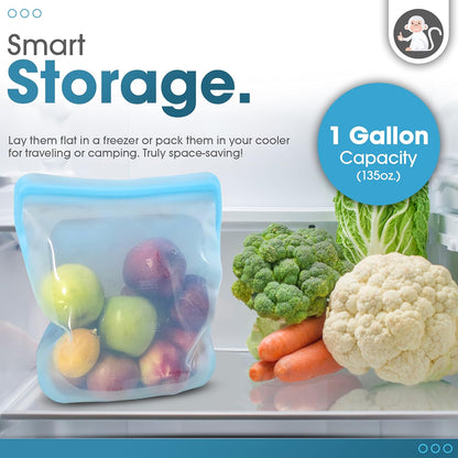 One blue silicone bag replaces hundreds of disposable plastic bags - sustainability comparison