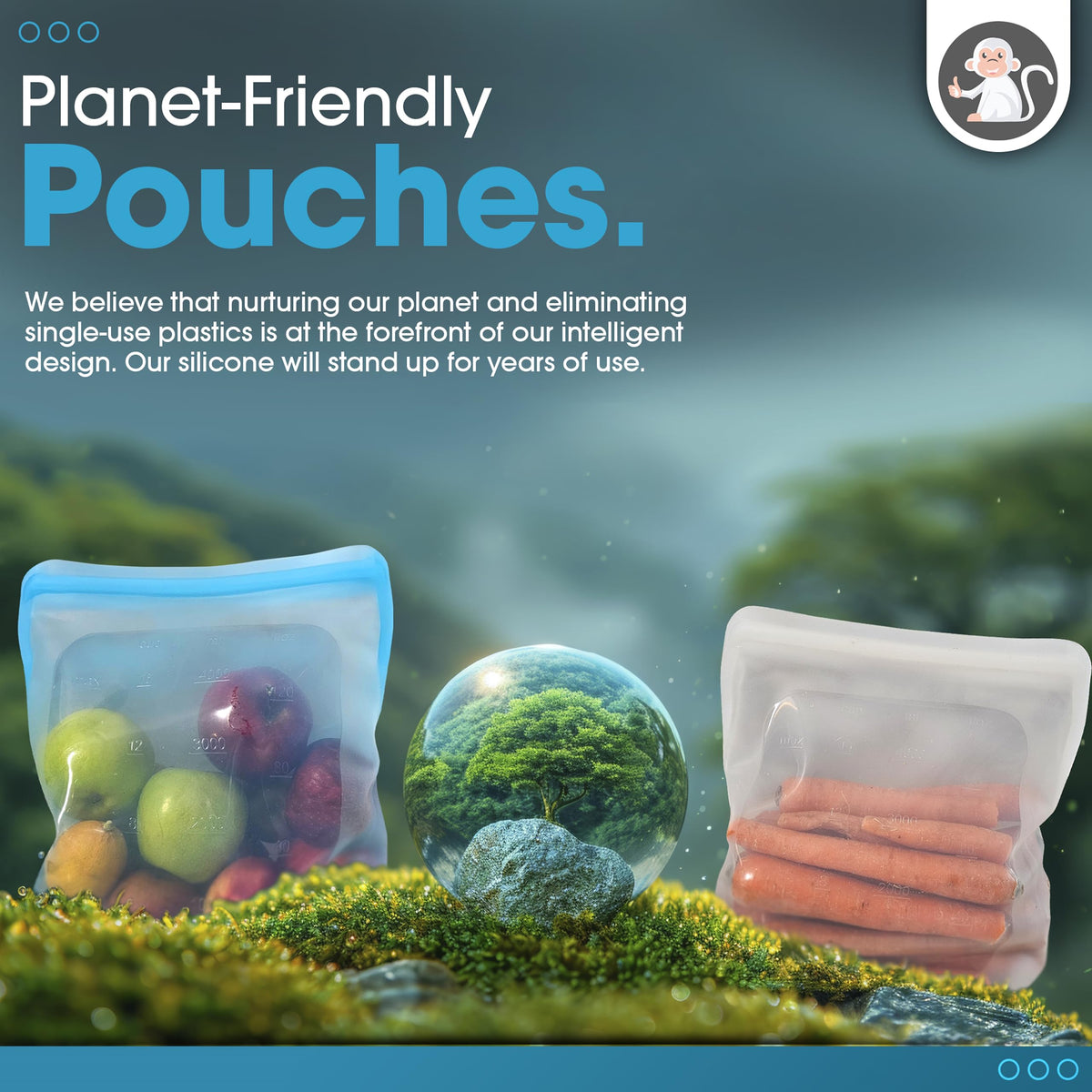 Silicone Food Storage Bag XXL 1 Gallon 135oz Clear - image 8