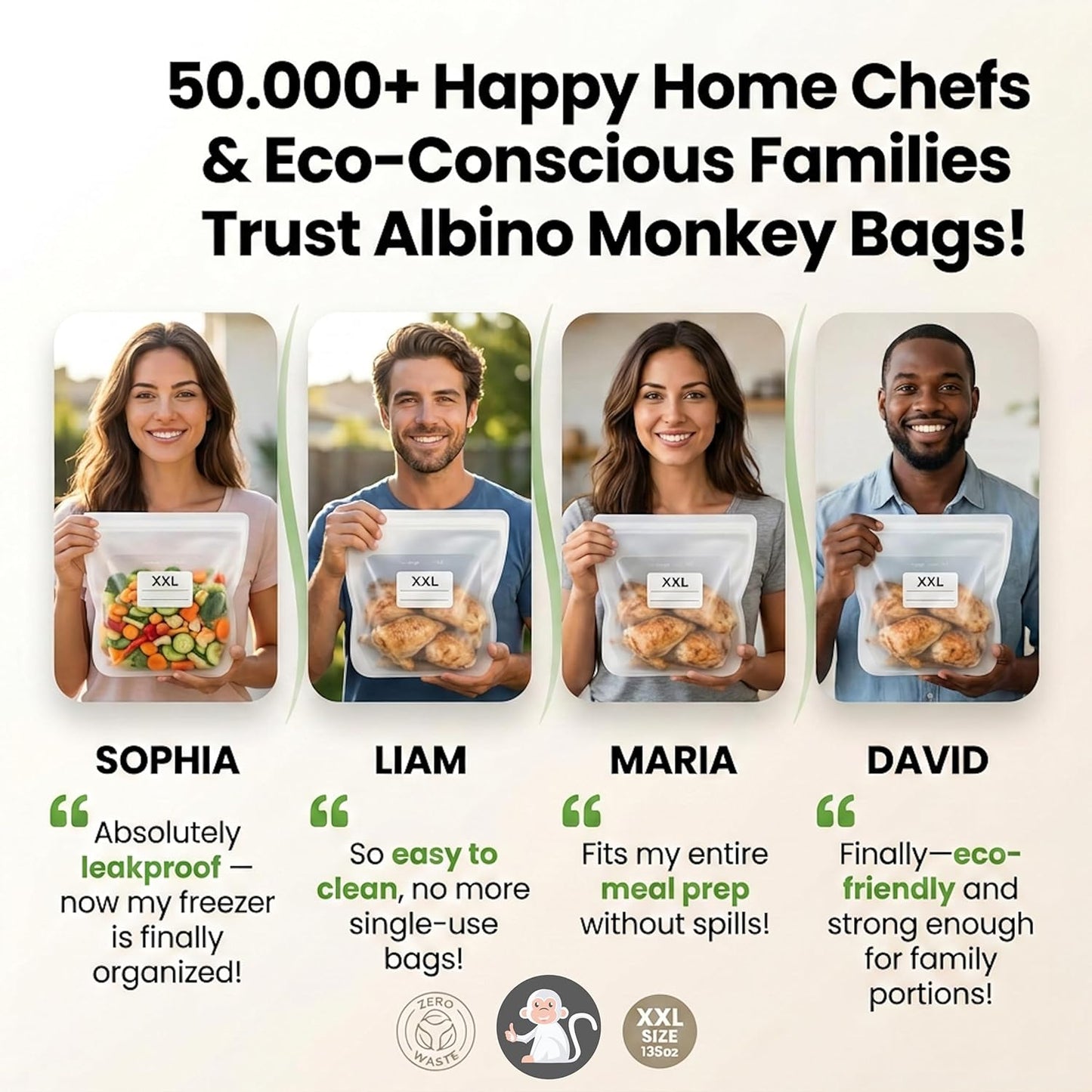 Silicone bag replaces hundreds of disposable plastic Ziploc bags comparison