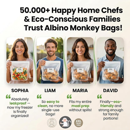 Silicone bag replaces hundreds of disposable plastic Ziploc bags comparison