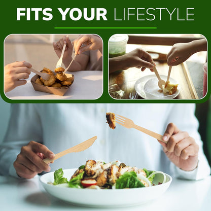 Bamboo Utensils Disposable or Reusable Cutlery set