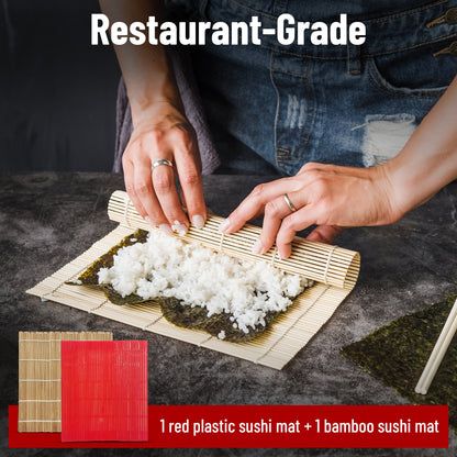 Sushi Making Kit - Elevate Your Sushi Skills in Minutes! Includes New Upgraded Sashimi Knife & Sushi Maker Bazooka, 2 Mats, Nigiri Tool, and More – Perfect for Beginners