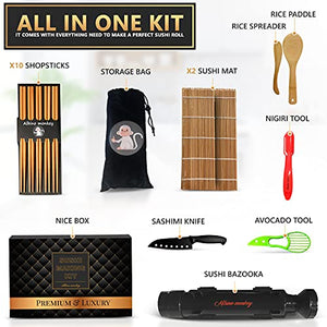Sushi Making Kit - All In One Sushi Bazooka Maker with Bamboo Mats